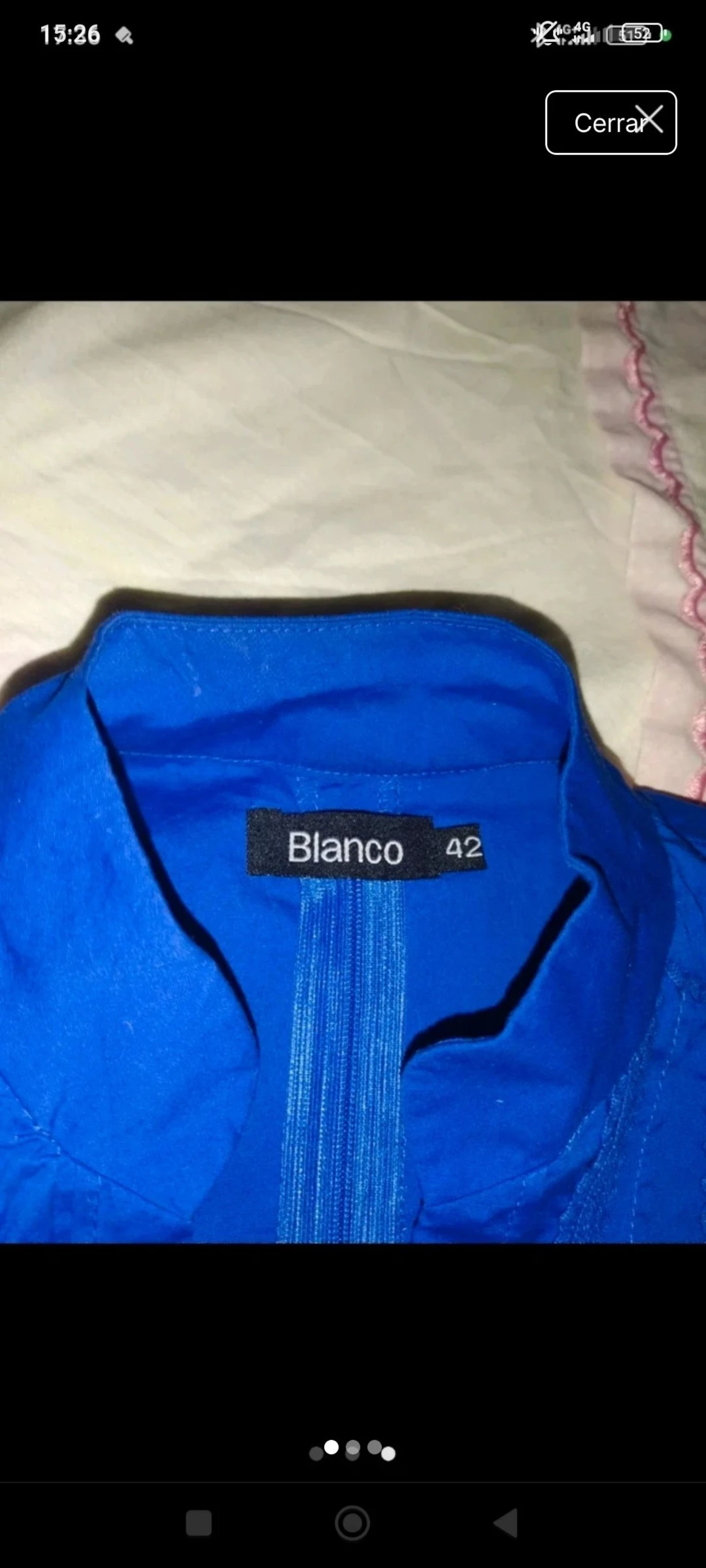 Blusa azul eléctrico mujer 42 Blanco – photo 3